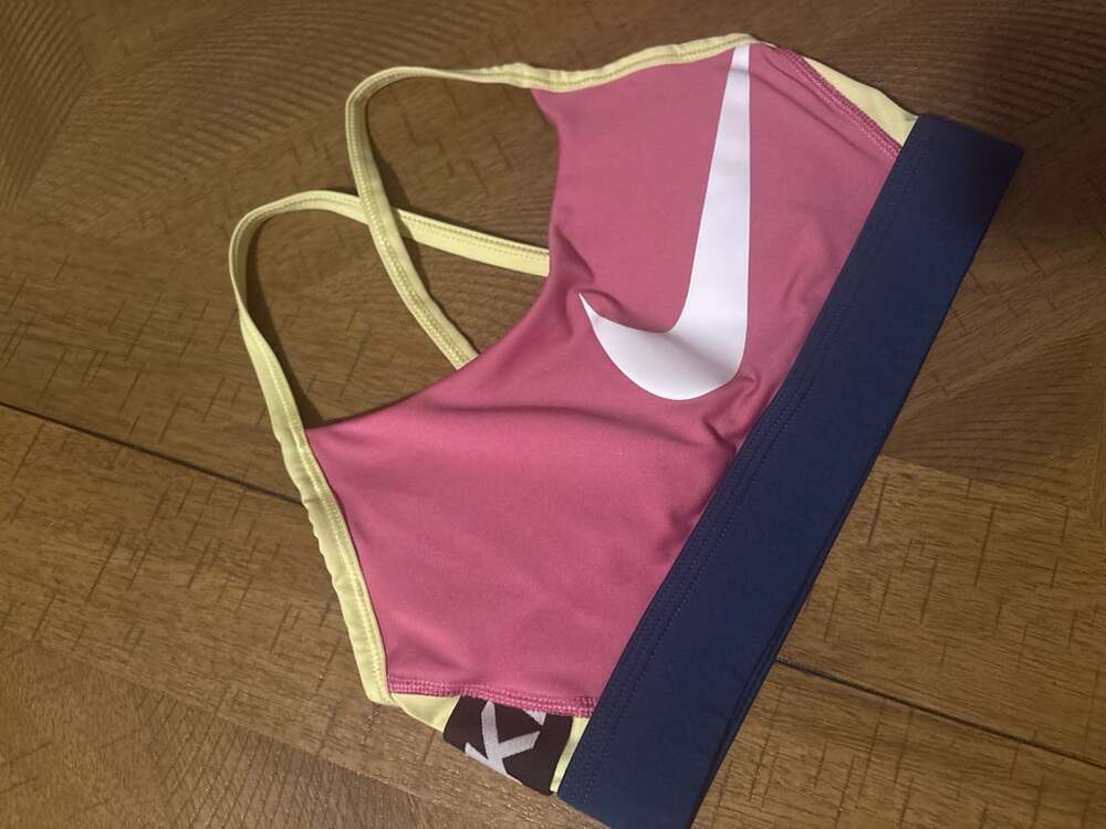 Nike Icon Clash Indy Padded Sports Bra Pink Blue Yellow Size S